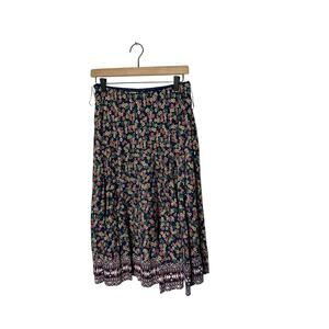 Back In The Saddle Skirt Sz M Western A-line floral‎ Elastic Waist